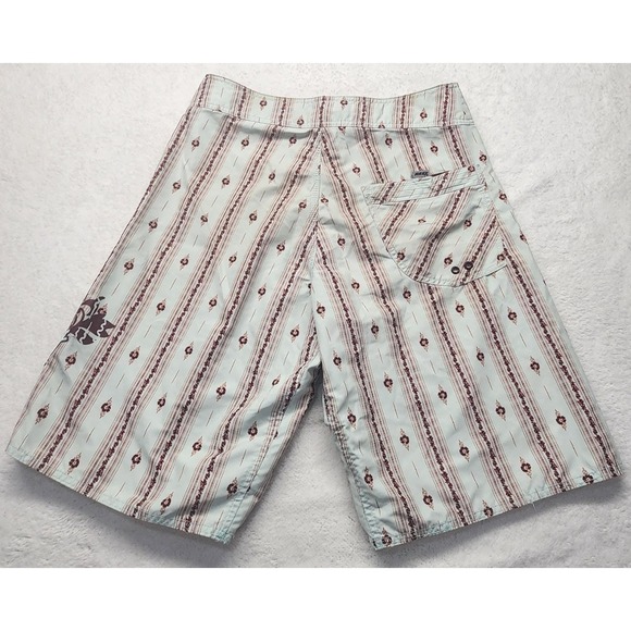 Reef Board Shorts‎ Mens Large Blue Brown Floral Hawaiian Swim Trunks Surf Beach - Picture 3 of 8